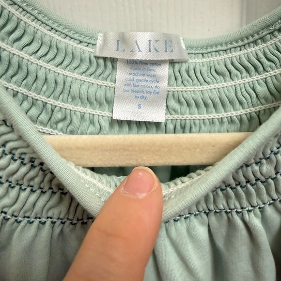 Lake Pajamas Smocked Neck Pajama Top - Picture 6 of 10